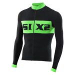 SIX2 Ποδηλατική Μακρυμάνικη Μπλούζα Carbon Fiber Black Green