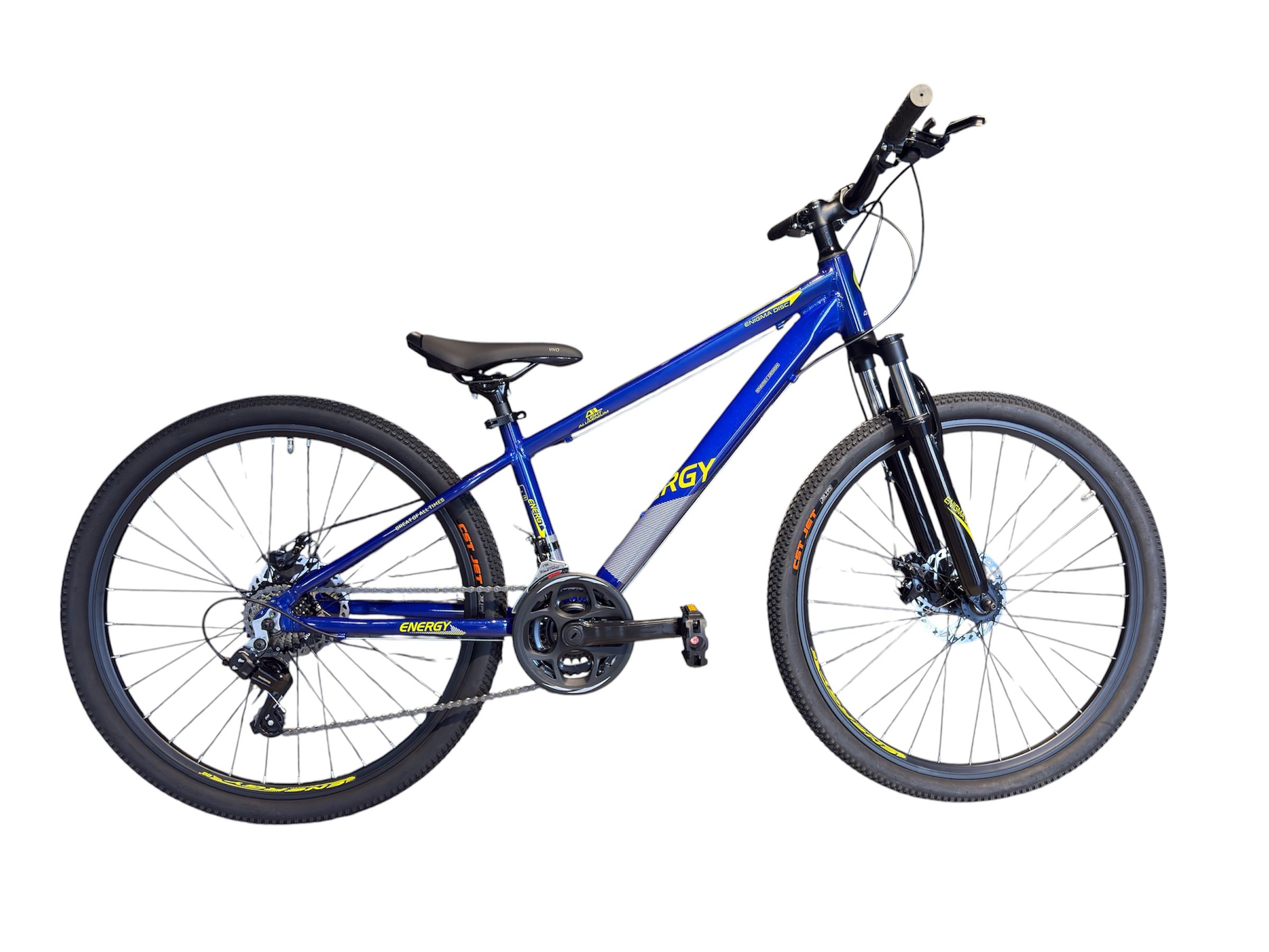 enigma 26 disc dark blue 2 Energy Enigma 26" Disc Alloy Majestic Blue Yellow Glossy Lock Out - Image 1