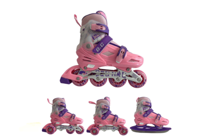 G&C BW125 Σετ 4 σε 1 Inline Skates Ροζ Μωβ